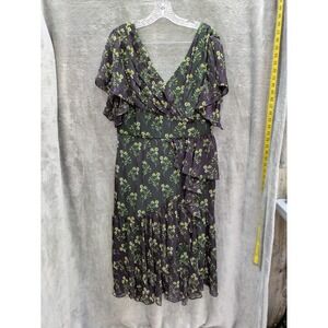 Forestcore Dress Women's 12 Dark Fairy Grunge Floral‎ V Neck